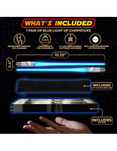 Palillos de Sable de Luz LED Led Sabers Azul 26 cm 2 pares