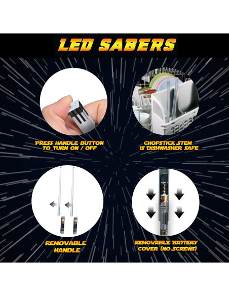 Palillos de Sable de Luz LED Led Sabers Azul 26 cm 2 pares