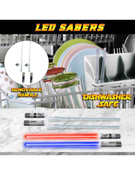 Palillos de Sable de Luz LED Led Sabers Azul 26 cm 2 pares