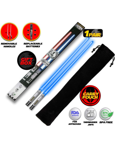 Palillos de Sable de Luz LED Led Sabers Azul 26 cm 2 pares
