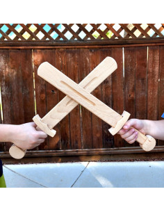 Espada de Juguete de Madera La Aventura Te Espera 43 cm - Set de 2 2