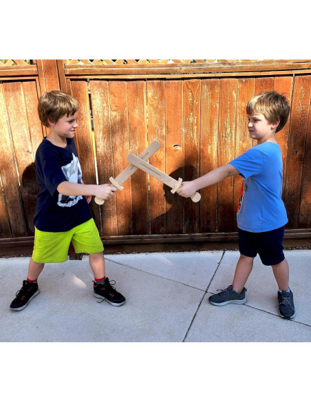 Espada de Juguete de Madera La Aventura Te Espera 43 cm - Set de 2