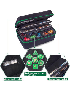Caja de Almacenamiento de Dados SIQUK Verde Doble Bandeja 2