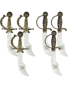 Juego de 6 espadas piratas Pemalin 34 cm para niños 2