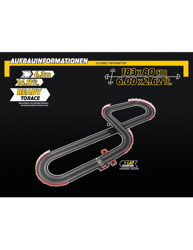 Pista de Carreras Carrera GO Vuelta Voladora 1:43 con 2 Coches