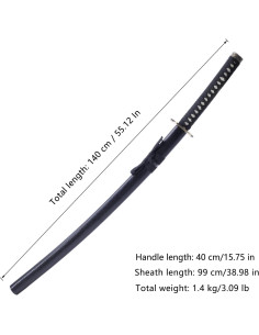 Espada de Cosplay Samurai Lkjad Masamune 140 cm Acero Inoxidable 2