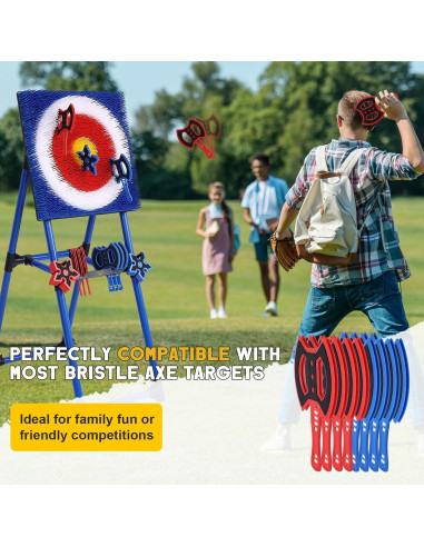 Conjunto de 8 Hachas de Lanzamiento Sidske - Colorido y Seguro