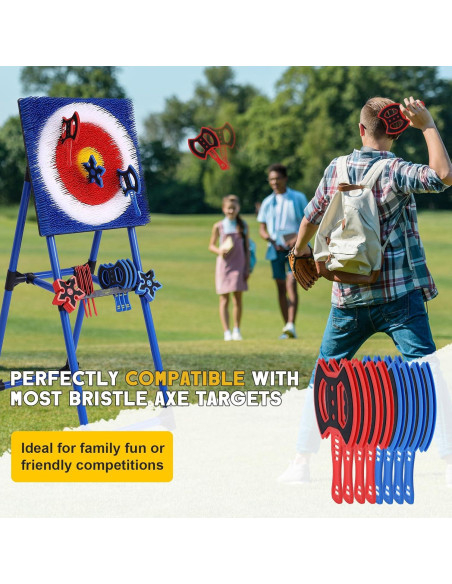 Conjunto de 8 Hachas de Lanzamiento Sidske - Colorido y Seguro