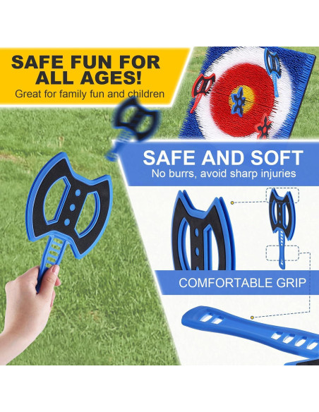 Conjunto de 8 Hachas de Lanzamiento Sidske - Colorido y Seguro