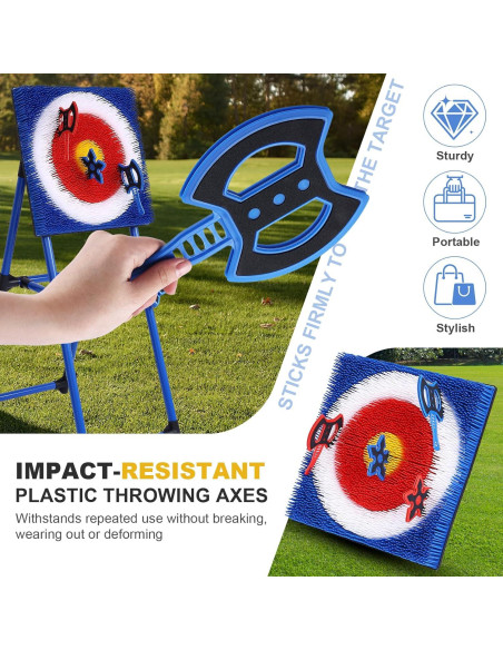 Conjunto de 8 Hachas de Lanzamiento Sidske - Colorido y Seguro