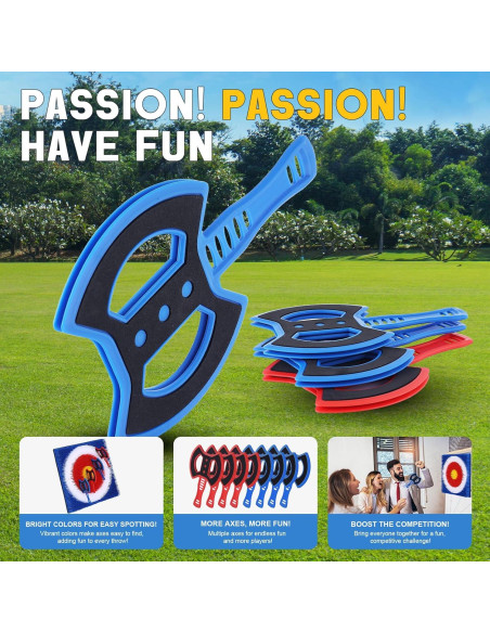Conjunto de 8 Hachas de Lanzamiento Sidske - Colorido y Seguro