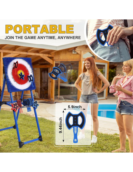 Conjunto de 8 Hachas de Lanzamiento Sidske - Colorido y Seguro