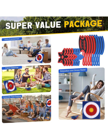 Conjunto de 8 Hachas de Lanzamiento Sidske - Colorido y Seguro