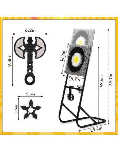 Juego de Lanzamiento de Hachas A11N | Metal Resistente, 6 Hachas