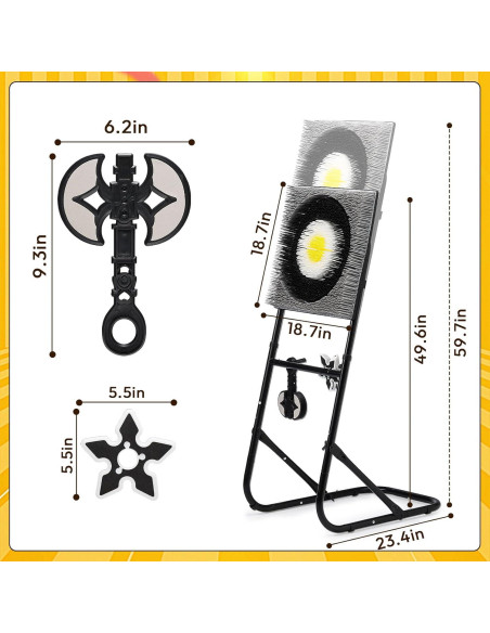 Juego de Lanzamiento de Hachas A11N | Metal Resistente, 6 Hachas