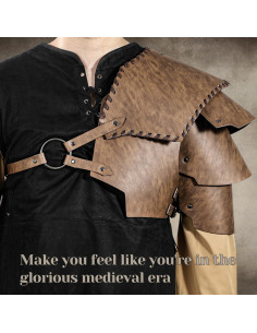 Armadura Medieval de Cuero Sintético Marrón para LARP 2