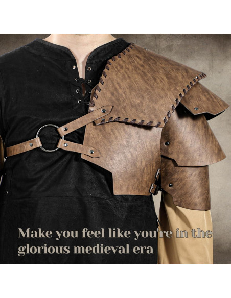 Armadura Medieval de Cuero Sintético Marrón para LARP
