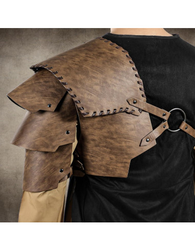Armadura Medieval de Cuero Sintético Marrón para LARP