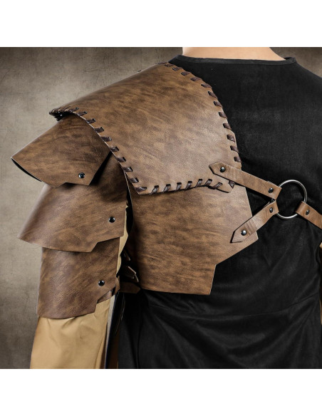 Armadura Medieval de Cuero Sintético Marrón para LARP