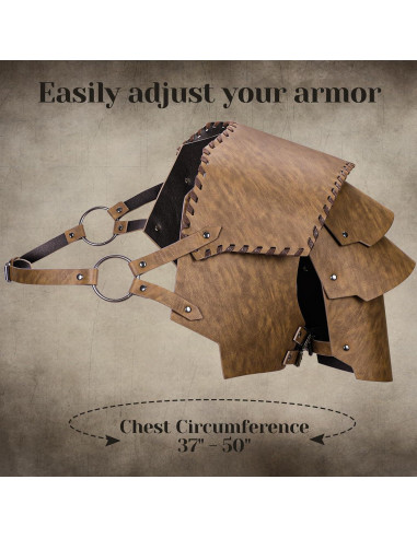 Armadura Medieval de Cuero Sintético Marrón para LARP