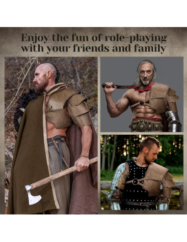Armadura Medieval de Cuero Sintético Marrón para LARP