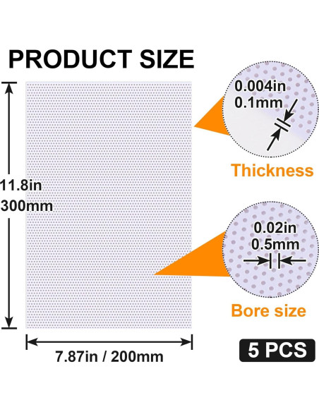 5 Hojas Malla de Ojos Fursuit Pndeyo Blanca 300x200mm