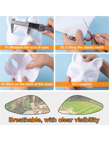 5 Hojas Malla de Ojos Fursuit Pndeyo Blanca 300x200mm