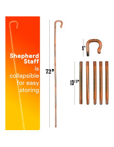 Bastón de disfraz de pastor Skeleteen 104 cm colapsable 2