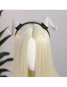 Diadema con Cuernos de Oveja MOSTORY Blanca - Accesorio Halloween 2