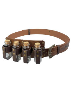 Cinturón de Cuero Sintético HiiFeuer con 4 Frascos de Poción