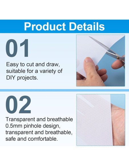 PAGOW Malla de Ojos de Fursuit Blanca 5 Hojas 30x20 cm