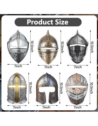18 Máscaras de Caballero Medieval Zhanmai para Fiesta y Cosplay