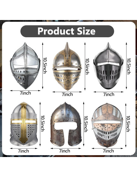 18 Máscaras de Caballero Medieval Zhanmai para Fiesta y Cosplay