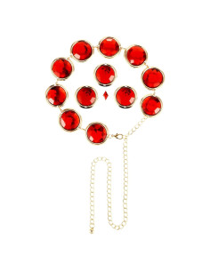 Cinturón de Cosplay de Joya Roja Ajustable para Mujeres