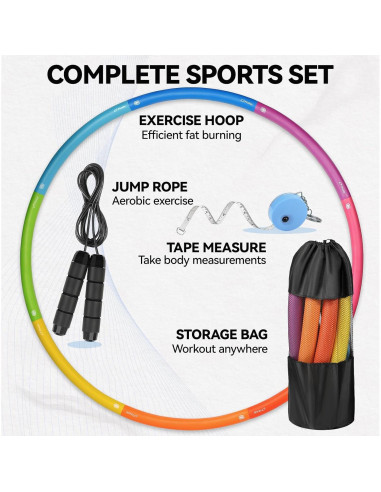 Aro de Ejercicio Ajustable Phobby HOOP V2 1kg Multicolor