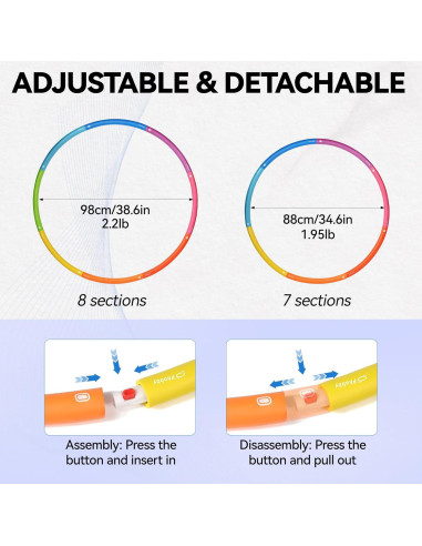 Aro de Ejercicio Ajustable Phobby HOOP V2 1kg Multicolor