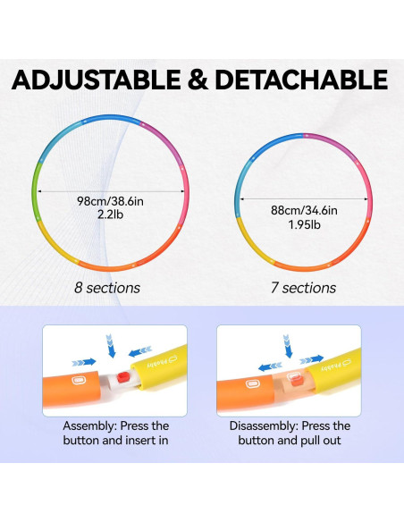 Aro de Ejercicio Ajustable Phobby HOOP V2 1kg Multicolor