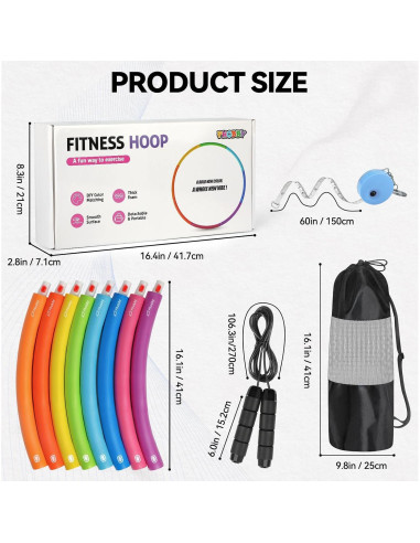 Aro de Ejercicio Ajustable Phobby HOOP V2 1kg Multicolor