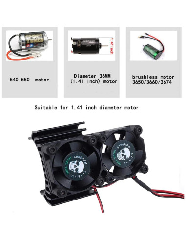 Enfriador de Motor RC Hongying con Doble Ventilador 30MM