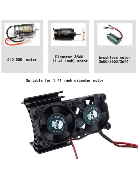 Enfriador de Motor RC Hongying con Doble Ventilador 30MM