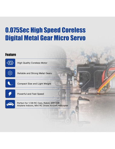 Servo Digital AGFRC B05CLS 8g 1kg 0.075s para RC 1/28