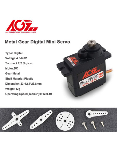 Kit de Servos Micro AGFRC B11DLS 2PCS 2.8KG 180