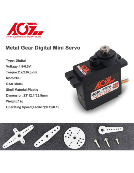 Kit de Servos Micro AGFRC B11DLS 2PCS 2.8KG 180