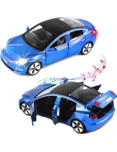 Coche Juguete 1/32 EROCK Modelo 3 Azul con Sonido y Luz 2