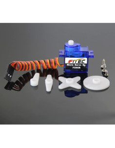 Servo Micro FS90RZ 360 Grados 9g con Ruedas para RC 2