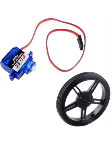 Servo Micro FS90RZ 360 Grados 9g con Ruedas para RC