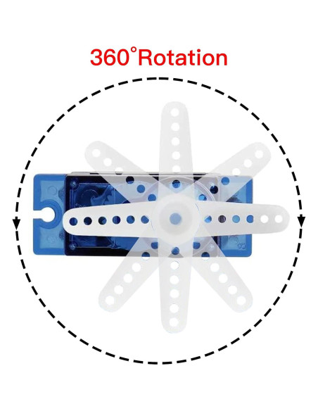 Servo Micro FS90RZ 360 Grados 9g con Ruedas para RC