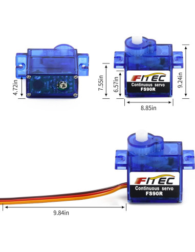 Servo Micro FS90RZ 360 Grados 9g con Ruedas para RC