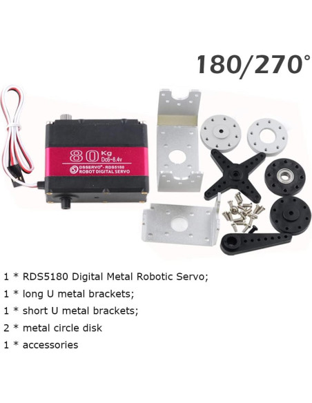 Servo Robótico Wishiot 80kg Doble Eje IP66 para RC