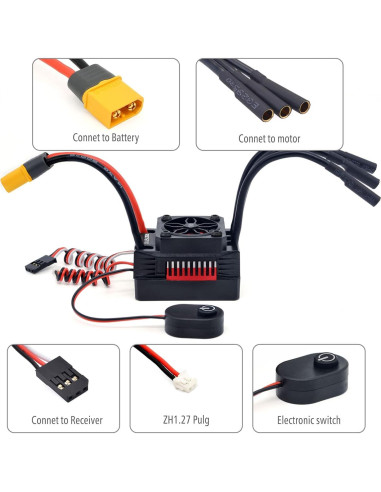 Motor Brushless Surpass Hobby 3650 4700KV + ESC 60A RC 1/10
